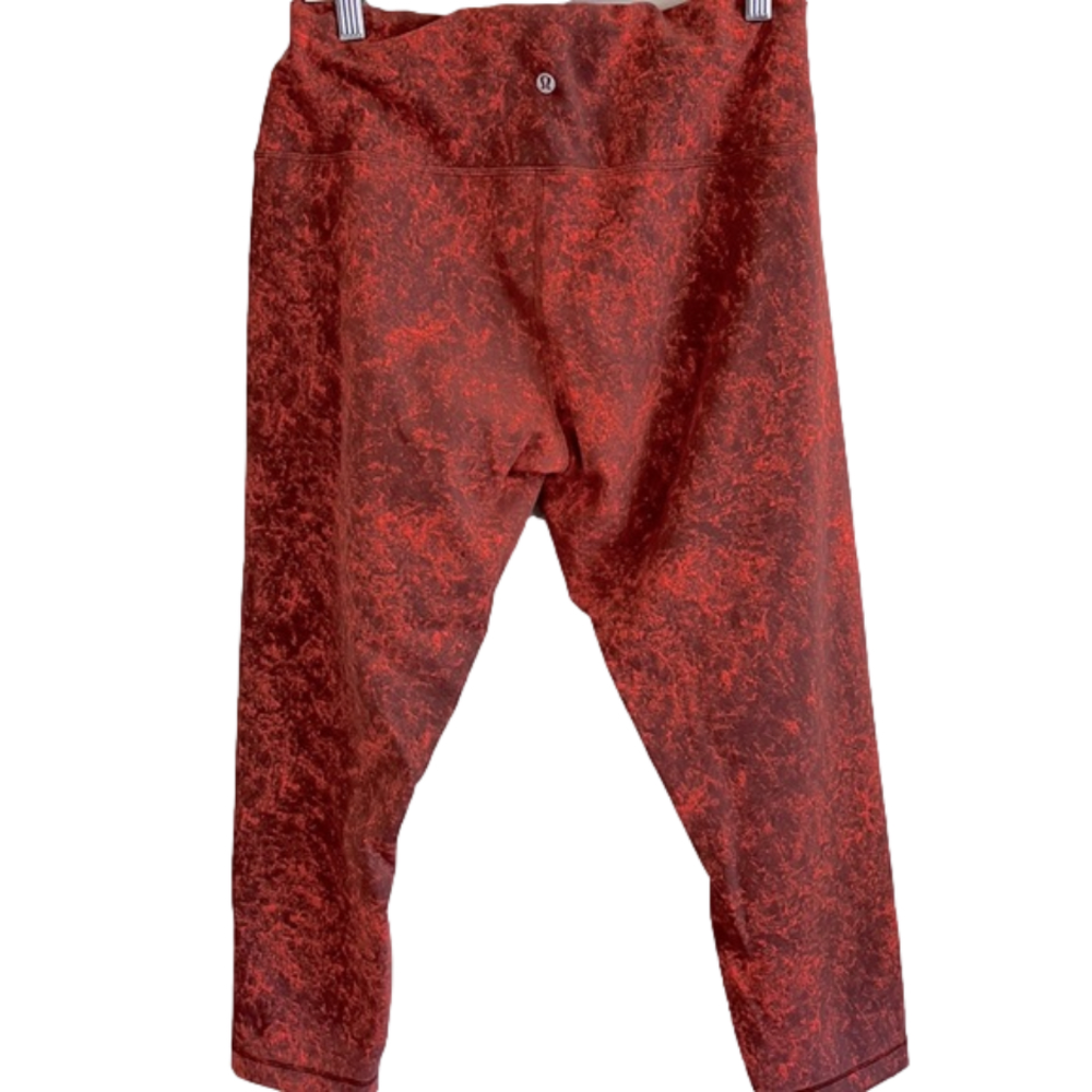 Lululemon Plus 16 /Red Marbled / Cropped Legging/ Adjustable Waist - Picture 4 of 6